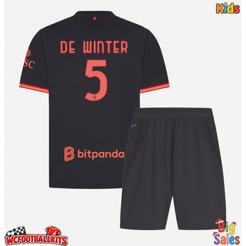 AC Milan Koni De Winter #5 Replica Third Stadium Kit for Kids 2026-27 Short Sleeve (+ pants)